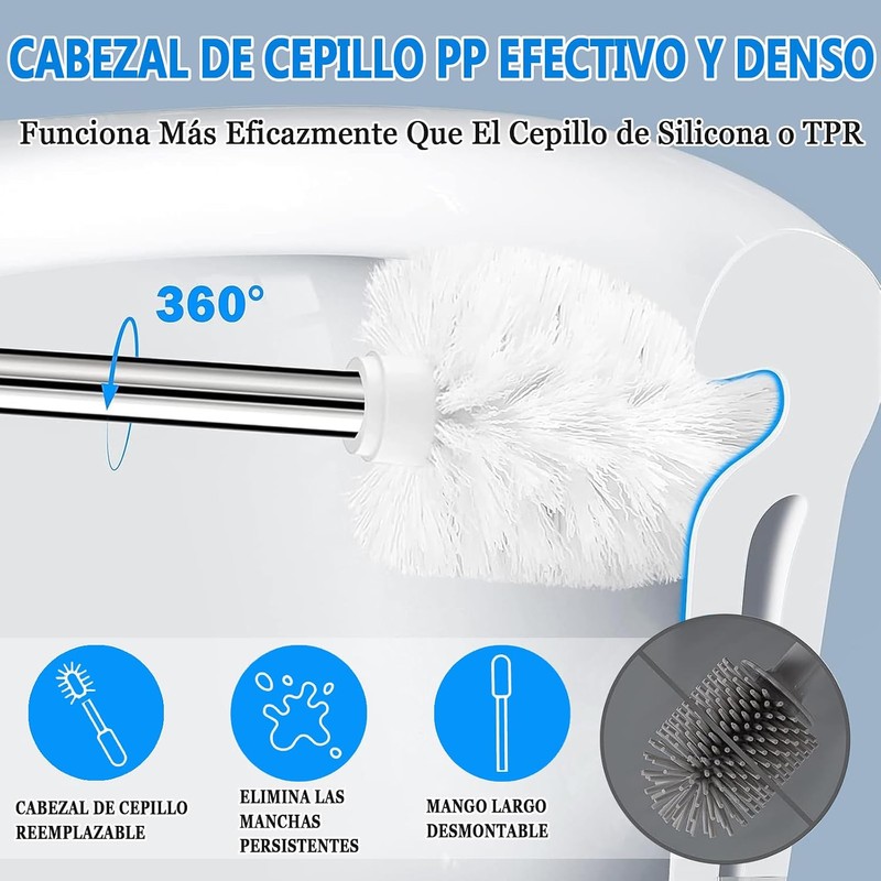 Cepillo para Inodoro de Acero Inoxidable 360° – Juego 2