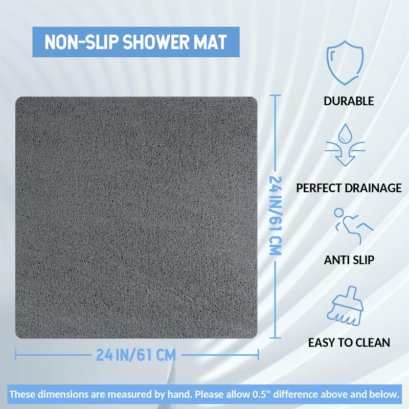Hargiis Non Slip Shower Mat, Anti Slip Bath Mat, Quick
