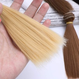 SHINEOFI 5pcs Straight Hair Wig, Doll Wigs, Handcraft Hair Extensions, for Girls Crafts Doll Making Kits - Assorted Colors