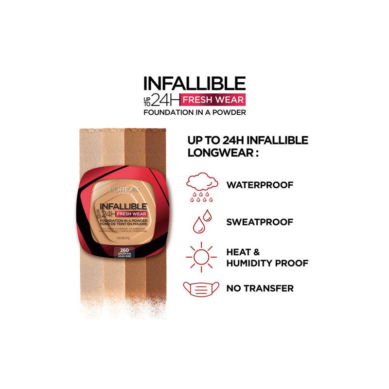 L'Oreal Infallible Foundation In A Powder 245 Golden Honey