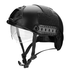 FAST Lightweight Rail Helmet Protective Goggles Version MH Tactic for CS Cycling (Black)