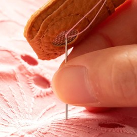 KEPYATI 2 Leather Thimble Hand Sewing Thimble Finger Protector Coin Thimble Finger Pads for Knitting Sewing Quilting Pin Needles DIY Craft Accessories