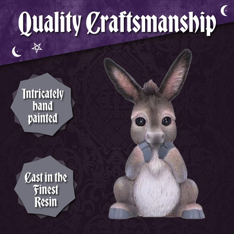 Nemesis Now Three Wise Donkeys 11cm, Resin, Grey, Donkey Figurine