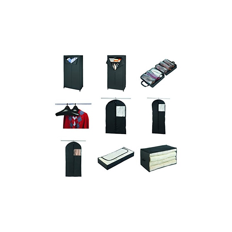 Wenko Deep Black 43821010100 Wardrobe, Plastic - Peva, 75 x