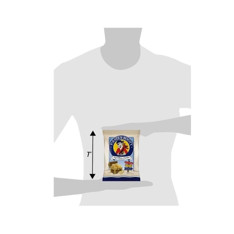 Bulk-Pirate Booty White Cheddar Rice and Corn Puffs Snacks, 40