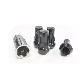 Excalibur Locking Lug Nuts/Wheel Locks, Tall/XL Closed Bulge Acorn, Black, M14x2.0 Qty 4