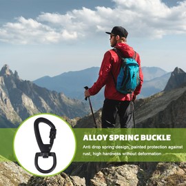 NJCXOLA 2 x Carabiner Hooks with Swivel Joint, Black, Carabiner for Dog Lead, Swivel Carabiner, Robust Swivel Snap Carabiner, Scissor Carabiner for Dog Lead, Mountaineering, Key Ring