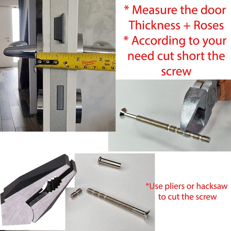 M4 Door Handle Screws with Connecting Sleeve Male to Female