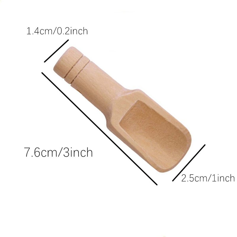 Mini Wooden Spoons, 5PCS Mini Bath Salt Spoon, Wooden Scoops