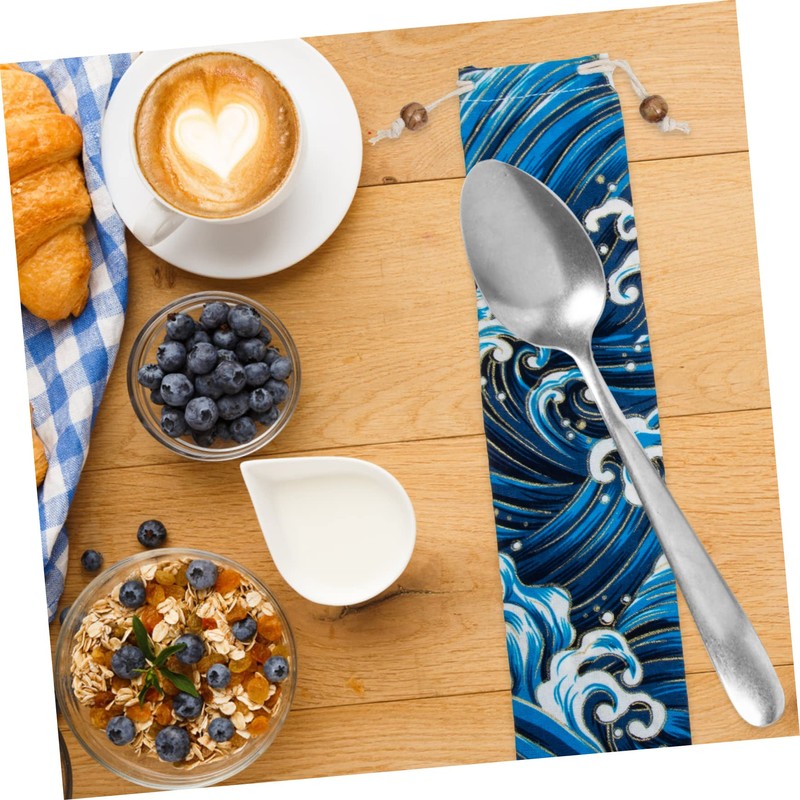 BESPORTBLE Sets Japanese Chopstick Fork Storage Pouches Cutlery Bags for