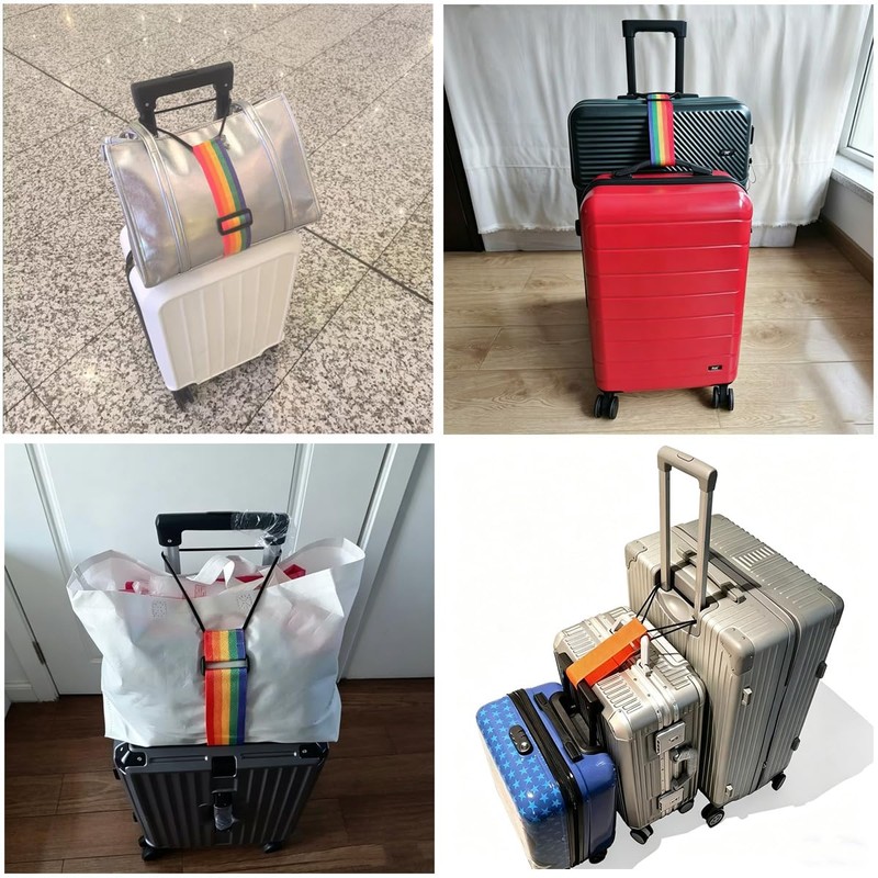 2Pcs Luggage Connector Straps,Flexible Luggage Accessories Elastic Fastening Bag Strap,Multi-Functional