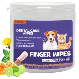 HONGYEE Disposable Pet Cleaning Finger Wipes, Easy Cleaning for Dog/Cat/Rabbit Pets Eye Dirt, Ear Dirt, Teeth Food residues, etc., Compact and mild Non-irritating no Odor, 50 Count