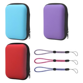 HENGBIRD 3 x playing card box for UNO, card box, playing card case, card box for UNO, playing card storage, card game box, bag waterproof for UNO, UNO box for cards, carry bag with lanyard, red