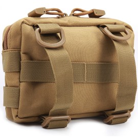 MOLLE Pouches - 2 Pack Tactical Compact Water-Resistant Utility Gadget Gear EDC Pouch (2 Pack Tan)