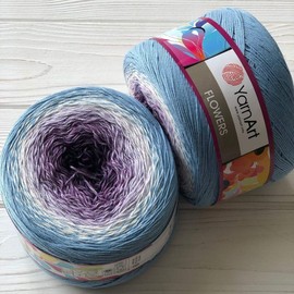Yarn Art Flowers Yarn 55% Cotton 45% Acrylic 250gr 1094yds Multicolor Cotton Yarn Rainbow Crochet Yarn Spring Summer 2 Sport Yarn (264)