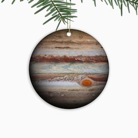 Jupiter Adornos de Navidad para entusiastas astronómicos, adornos colgantes para árbol de Navidad, recuerdo de cerámica