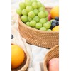 HITOMEN Handmade Rattan Bread Baskets Round Wicker Fruit Serving Storage