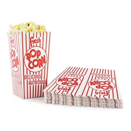 Snappy Popcorn 44-E Red and White Open Top Popcorn Boxes, .8 Oz. 100 Count