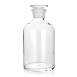 Kestun 500ml Borosilicate Glass Reagent Bottle,Narrow Mouth Borosilicate Glass Reagent Bottle with Standard Ground Glass Stopper (16.3oz,Clear)