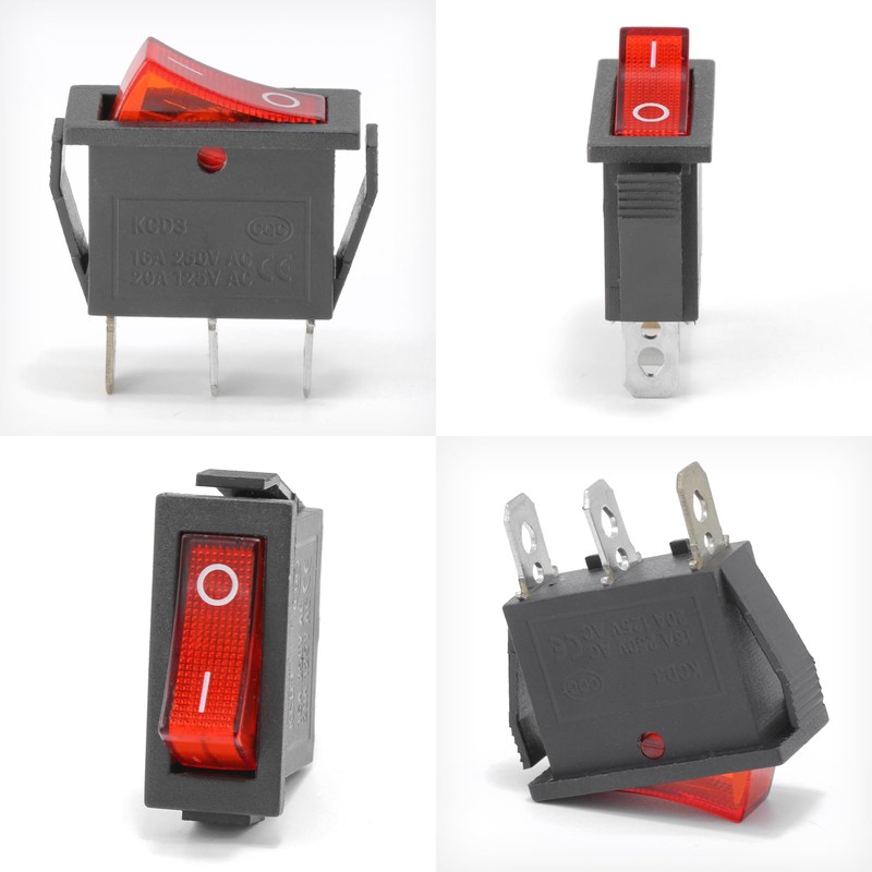 8-Pack Rocker Toggle Switch with Light 12V DC ON/Off SPST
