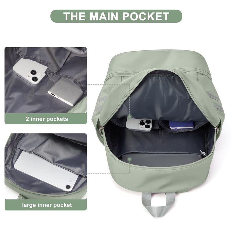 coofay Gym Backpack For Women Waterproof Backpack With Shoe Compartment