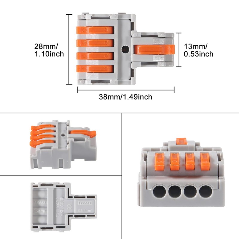 AITRIP 10Pcs Lever Wire Connectors, DIY Mini Quick Terminal Block