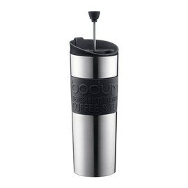 Bodum Bodum Travel Press, Vacuum Insulated, Stainless Steel Portable Coffee Maker and Tea Press, 15oz, Black