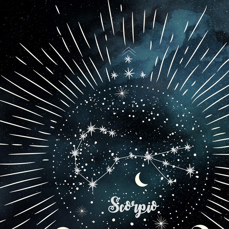Nacnic Poster with the constellation Scorpius. Poster with zodiac symbol