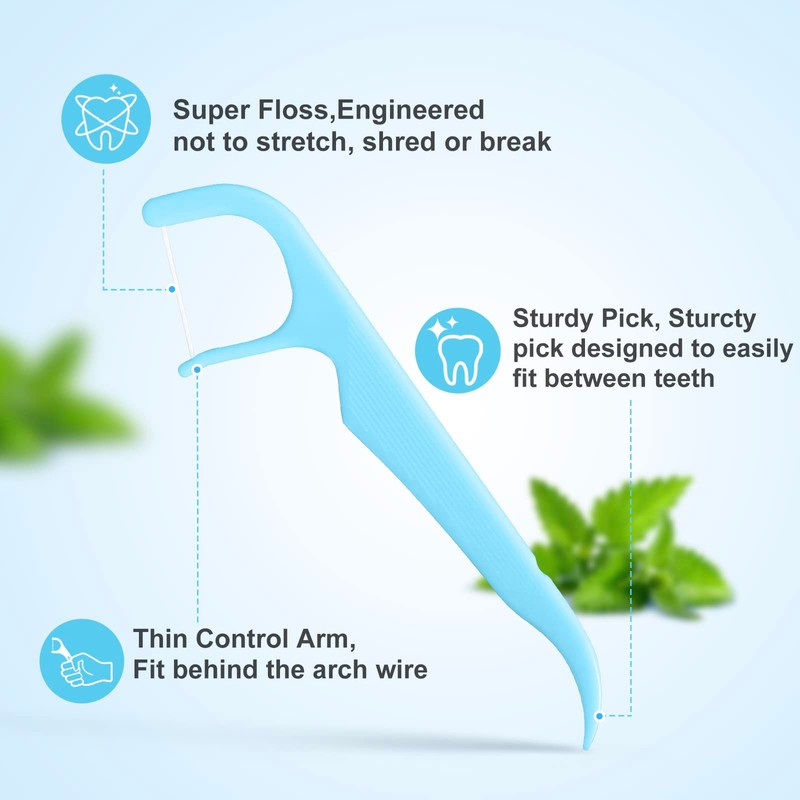 150 Count Mild Mint Braces Flossers for Adults & Kids,