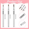 3 PCS 3D Acrylic Nail Brush, #2#4#6 Kolinsky 3D Nail