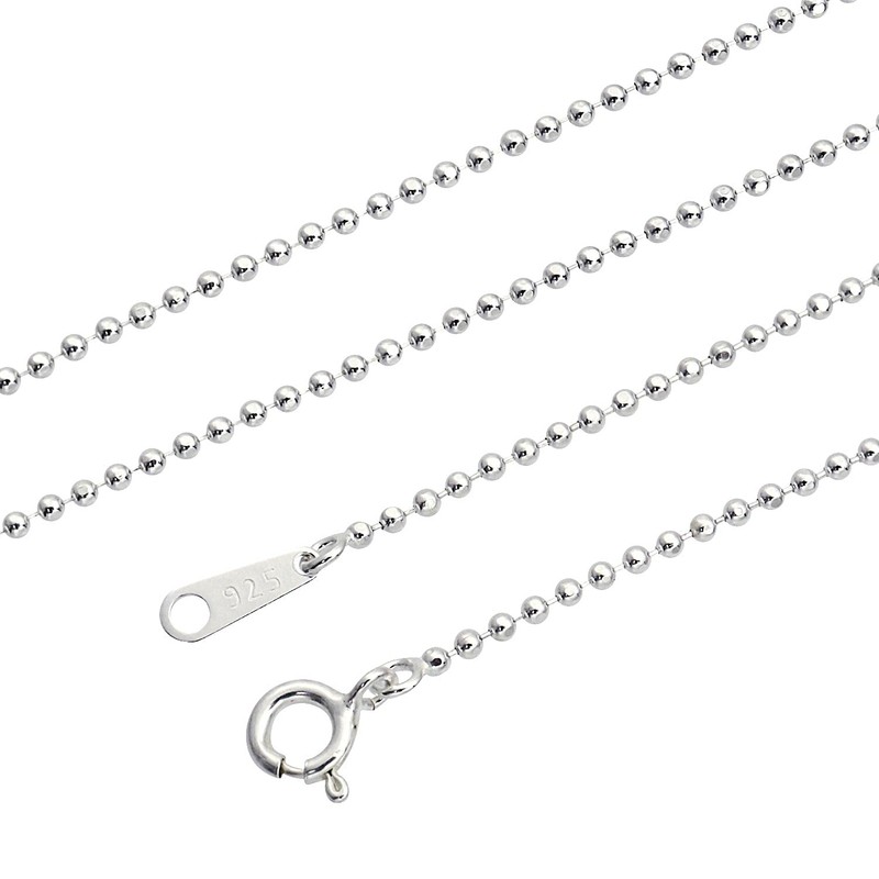 Sears Sv 925 Cut Ball Chain Necklace, Silver, Silver