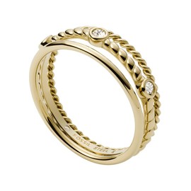 FOSSIL JF03801710 Women's Vintage Iconic Ring Height 7.4 mm Gold Stainless Steel Ring, Stainless Steel, No Gemstone