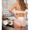 CURVEEZ High Waisted Tummy Control Stripe Lace Underwear, Shapewear Panties