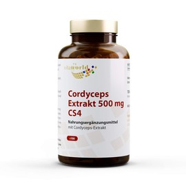 Vita World Cordyceps Extract 500 mg 100 Capsules Vegan Pharmacist Production Caterpillar Fungus