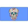 Sugar Skull Design On Blue Photo License Plate