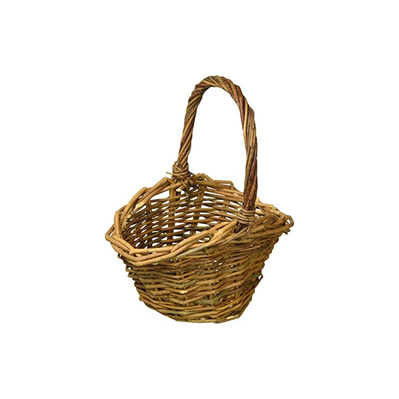 Murataya Sangyo Willow Basket Small with Leather 5213 Width 7.9