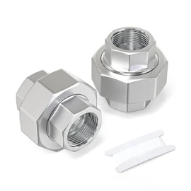 TAISHER 2 pieces 304 stainless steel union, 1 inch BSP female cast pipe fitting
