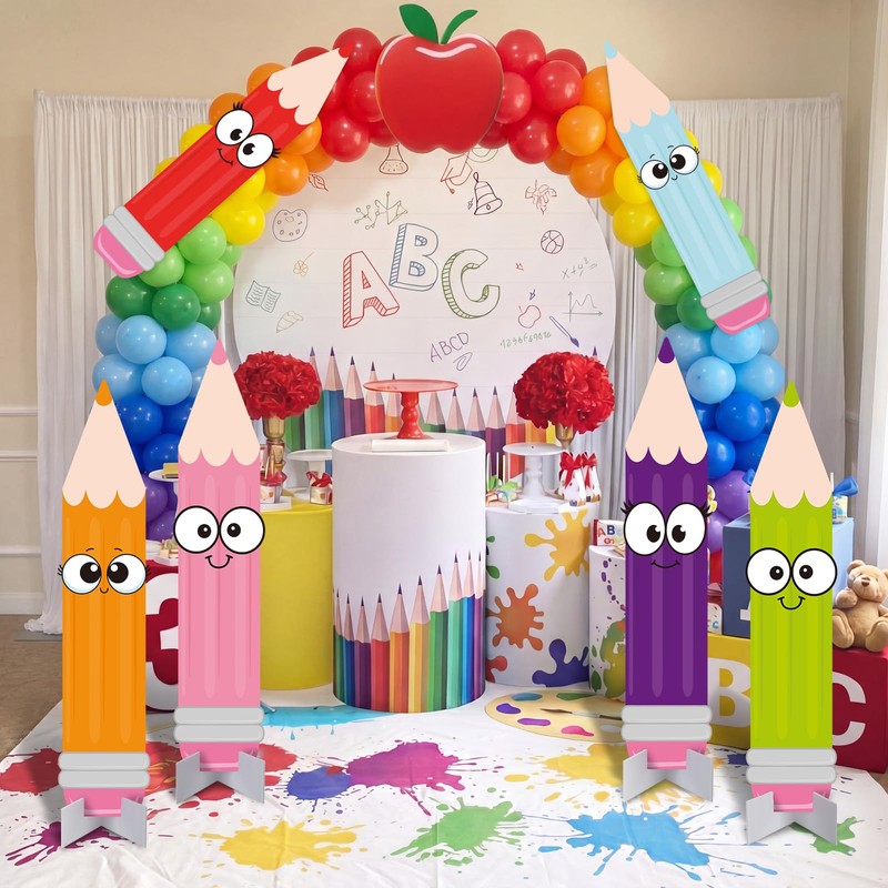 6 Pcs Giant Back to School Decorations Kindergarten Preschool Yard