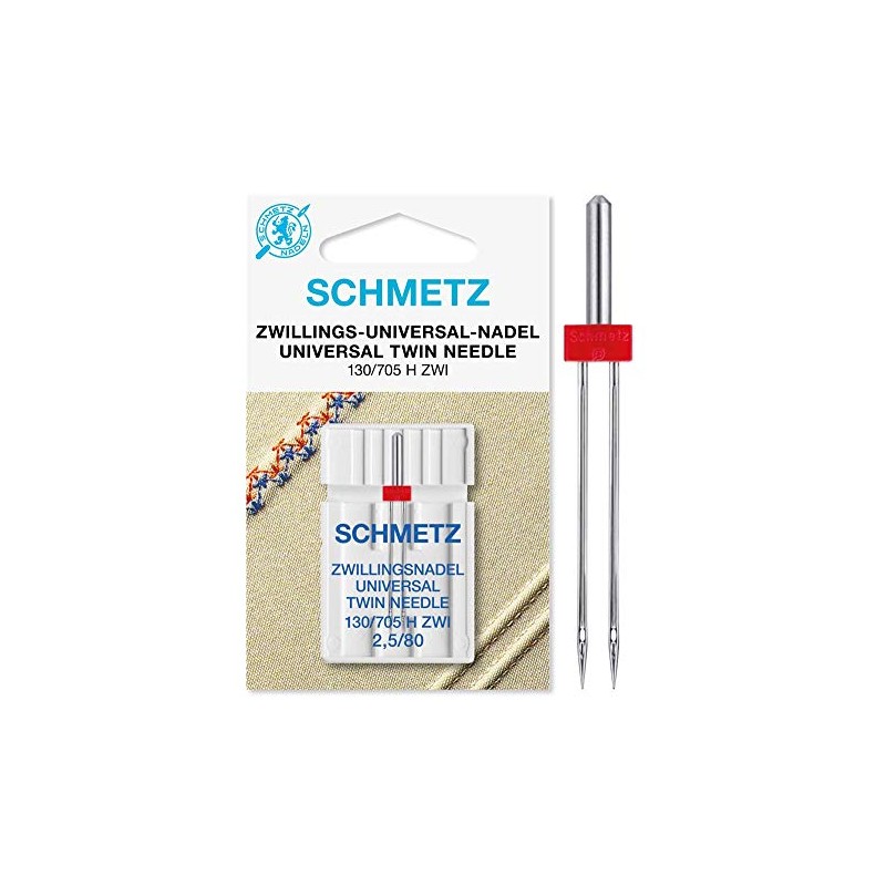 Twin Sewing Machine Needle by Schmetz - Size: 2.5/80