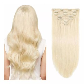 Suyya Extensiones Cabello Natural 14in Blanqueador Rubio 110gr