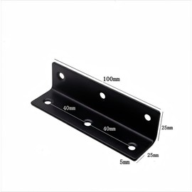 4 x Angle Brackets for Wood, 100 x 25 x 2 mm Corner Brackets, Stainless Steel L-shaped Clips, 90 Degree Corner Clamp, Sleeper Holder for Indoor and Outdoor Wooden Furniture, Fences with Screws