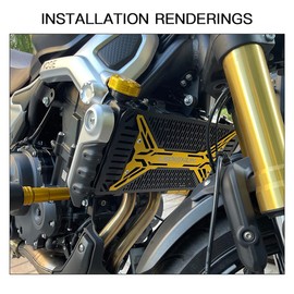 LEDISHUN Motorcycle Radiator Grille Guard Protective Cover Oil Cooler Guard (for Kawasaki Vehicle) Z650 NINJA650 Z650RS (black)