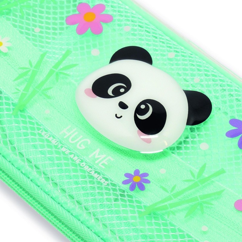 Legami - Wonderwow Panda Pencil Case, 2 Compartments and Pen