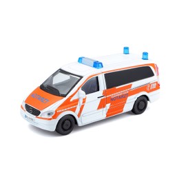 Bauer Spielwaren Mercedes Vito emergency doctor: emergency vehicle in scale 1:50, from 3 years, approx. 11 cm, white-orange (18-32007N)