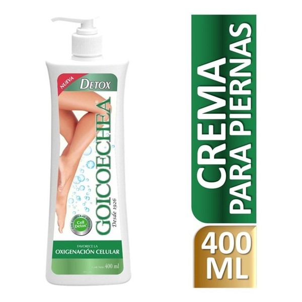 Goicoechea Detox Oxygen Treatment Lotion Cream for Legs Cold Effect Oxigenación Celular, 400 ml / 13.5 fl oz