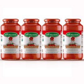 Roasted Garlic Pasta Sauce La San Marzano 100% Product of Italy 24 Ounce Jars - 100% Genuine Ingredients With San Marzano Tomatoes DOP Quality (Pack of 4)