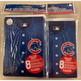 Chicago Cubs Party Invitations and Thank You Cards 2pks of 8pcs Total of 16 each