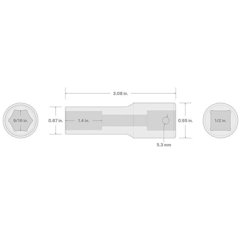 TEKTON 1/2 Inch Drive x 9/16 Inch Deep 6-Point Impact