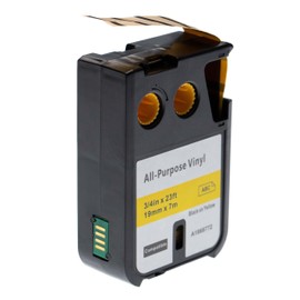 vhbw 1 x Label Tape Cassette Compatible with Dymo XTL 500 Series, 300 Series Label Printer, 19 mm, Black on Yellow, Vinyl