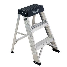 Keller 300 Lb 2' Type IA Light Aluminum Large Top Step Stool Home Office Utility Ladder